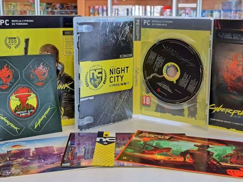 PUDEŁKO OD CYBERPUNK 2077 PC [MUZYKA CD, MAPA, NAKLEJKI, POCZTÓWKI] BEZ GRY