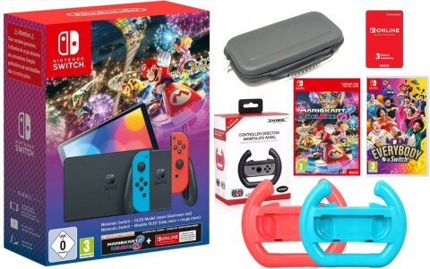 KONSOLA NINTENDO SWITCH OLED + AKCESORIA + MARIO KART 8 DELUXE + 1-2 SWITCH KONSOLA NINTENDO SWITCH OLED + AKCESORIA + MARIO KART 8 DELUXE + 1-2 SWITCH