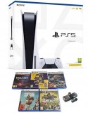 KONSOLA SONY PLAYSTATION 5 Z NAPĘDEM + PAD + ŁADOWARKA + 5 GIER