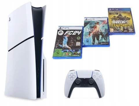 KONSOLA SONY PLAYSTATION 5 SLIM 1TB Z NAPĘDEM + PAD + 3 GRY KONSOLA SONY PLAYSTATION 5 SLIM 1TB Z NAPĘDEM + PAD + 3 GRY