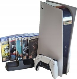 KONSOLA SONY PS5 PLAYSTATION 5 825GB Z NAPĘDEM BLU-RAY + PAD + ŁAD + 5 GIER