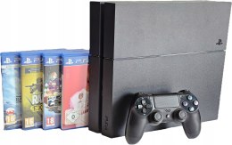 ZADBANA KONSOLA PLAYSTATION 4 500GB 1216A + PAD + 4 GRY