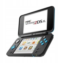 KONSOLA NEW NINTENDO 2DS XL NIEBIESKO-CZARNA + ŁADOWARKA + RYSIK + ETUI