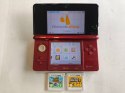 KONSOLA NINTENDO 3DS CZERWONA +RYSIK +KARTA PAMIĘCI + 2 GRY (MARIO, ANIMAL)