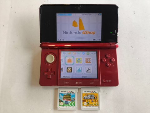 KONSOLA NINTENDO 3DS CZERWONA +RYSIK +KARTA PAMIĘCI + 2 GRY (MARIO, ANIMAL) KONSOLA NINTENDO 3DS CZERWONA +RYSIK +KARTA PAMIĘCI + 2 GRY (MARIO, ANIMAL)