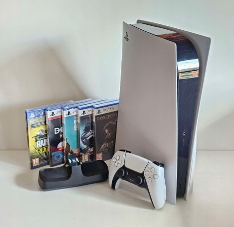 KONSOLA SONY PS5 PLAYSTATION 5 825GB Z NAPĘDEM BLU-RAY + PAD + ŁAD + 5 GIER KONSOLA SONY PS5 PLAYSTATION 5 825GB Z NAPĘDEM BLU-RAY + PAD + ŁAD + 5 GIER