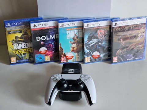 KONSOLA SONY PS5 PLAYSTATION 5 825GB Z NAPĘDEM BLU-RAY + PAD + ŁAD + 5 GIER KONSOLA SONY PS5 PLAYSTATION 5 825GB Z NAPĘDEM BLU-RAY + PAD + ŁAD + 5 GIER