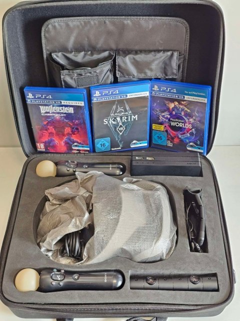 GOGLE SONY PS4 PLAYSTATION VR V2 + KAMERA V2 + 2x MOVE + 3 GRY + WALIZKA GOGLE SONY PS4 PLAYSTATION VR V2 + KAMERA V2 + 2x MOVE + 3 GRY + WALIZKA