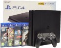 ZADBANA KONSOLA PS4 PLAYSTATION 4 SLIM 500GB 2216A + ŁADNY PAD + 4 GRY