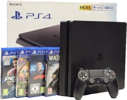ZADBANA KONSOLA PS4 PLAYSTATION 4 SLIM 500GB 2216A + ŁADNY PAD + 4 GRY