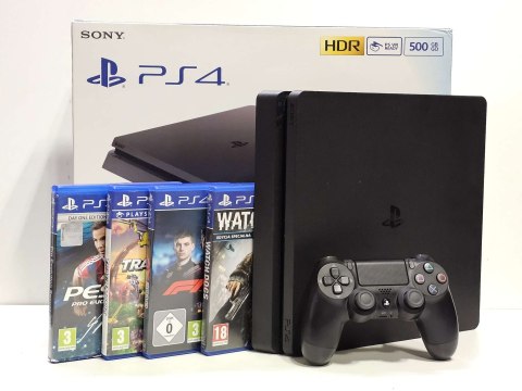 ZADBANA KONSOLA PS4 PLAYSTATION 4 SLIM 500GB 2216A + ŁADNY PAD + 4 GRY