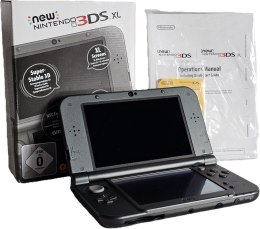 KONSOLA NEW NINTENDO 3DS XL CZARNA 2X IPS + ŁADOWARKA + RYSIK + PUDEŁKO