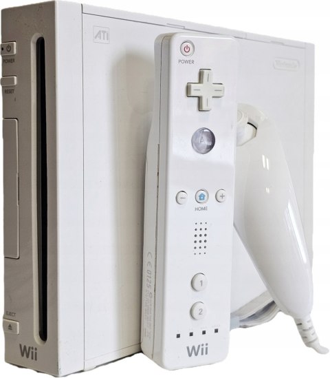 KONSOLA NINTENDO WII + WII REMOTE + NUNCHUCK + ZASILACZ (BRAK KABLA AV)