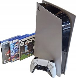 KONSOLA SONY PLAYSTATION 5 Z NAPĘDEM BLU-RAY + PAD + 3 GRY