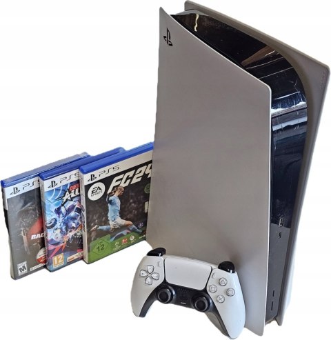 KONSOLA SONY PLAYSTATION 5 Z NAPĘDEM BLU-RAY + PAD + 3 GRY