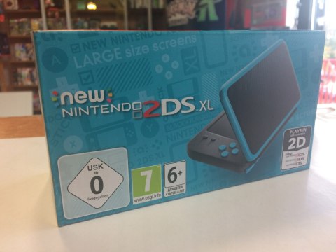 ZADBANA KONSOLA NEW NINTENDO 2DS XL NIEBIESKO-CZARNA + ETUI MARIO + RYSIK