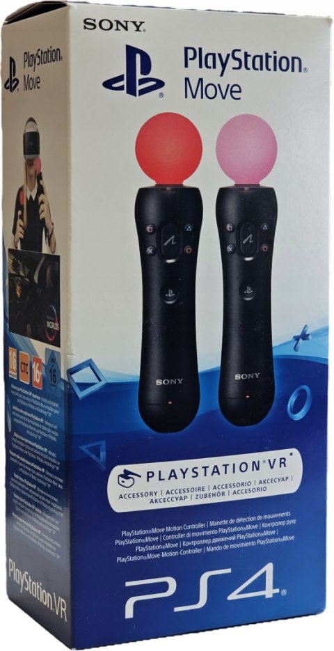 JAK NOWE KONTROLERY RUCHU PLAYSTATION MOVE PS4 VR TWIN PACK + 2x USB