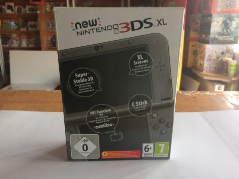KONSOLA NEW NINTENDO 3DS XL CZARNA IPS + ŁADOWARKA + PUDEŁKO