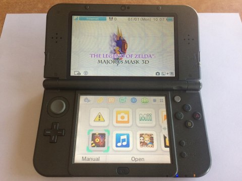 KONSOLA NEW NINTENDO 3DS XL CZARNA + PUDEŁKO + USB + ZELDA MAJORA'S MASK