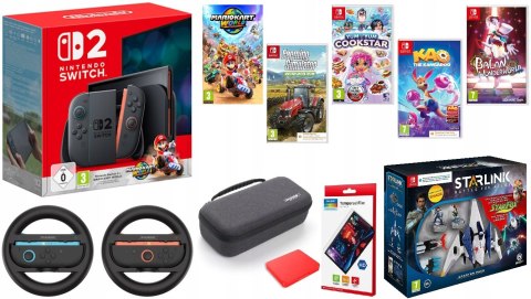MEGA ZESTAW NINTENDO SWITCH 2 256GB + AKCESORIA + MARIO KART + ZESTAW GIER