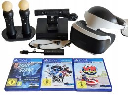 PLAYSTATION VR V2 PS4/PS5 + KAMERA V2 +2x MOVE +ŁADOWARKA +4 GRY DLA DZIECI