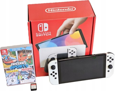 ZADBANA KONSOLA NINTENDO SWITCH OLED BIAŁA KOMEPLT + FIFA + SPORTS