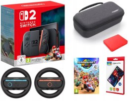 ZESTAW KONSOLA NINTENDO SWITCH 2 + MARIO KART + ETUI + SZKŁO + KIEROWNICE