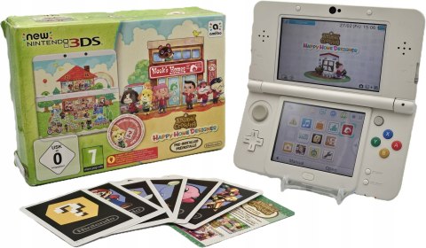 BARDZO ŁADNA KONSOLA NEW NINTENDO 3DS BIAŁA + GRA ANIMAL CROSSING