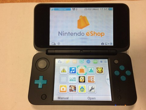 ZADBANA KONSOLA NEW NINTENDO 2DS XL NIEBIESKO-CZARNA + ŁADOWARKA + RYSIK