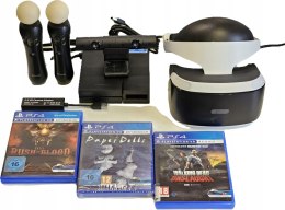 ZESTAW GOGLE PLAYSTATION VR PS4/PS5 + KAMERA V2 + 2x MOVE + 3 GRY HORRORY