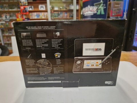 KONSOLA NINTENDO 3DS CZARNA + PUDEŁKO + ŁADOWARKA + KARTA PAMIĘCI