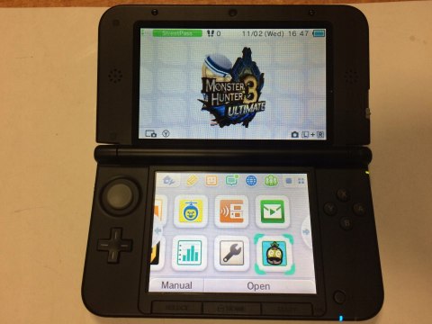 ZADBANA KONSOLA NINTENDO 3DS XL CZARNA MONSTER HUNTER 3 ULTIMATE LIMITED