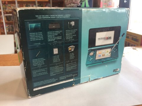 KONSOLA NINTENDO 3DS NIEBIESKA + 7 RETRO GIER + ŁAD + DOCK + PUDEŁKO