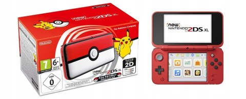 ZADBANA KONSOLA NINTENDO 2DS XL EDYCJA POKE BALL + PUDEŁKO + ŁADOWARKA