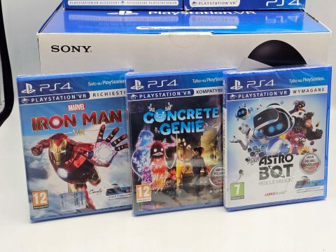 ZADBANE GOGLE SONY PLAYSTATION VR PS4/PS5 + KAMERA + 2x MOVE + 3 NOWE GRY