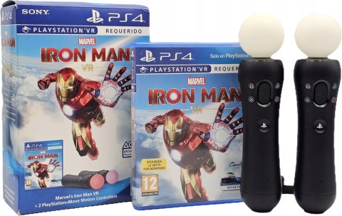 ZADBANE KONTROLERY RUCHU PLAYSTATION MOVE PS4 VR TWIN PACK + GRA IRON MAN