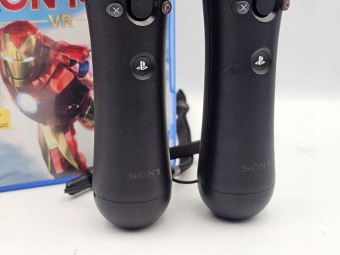 ZADBANE KONTROLERY RUCHU PLAYSTATION MOVE PS4 VR TWIN PACK + GRA IRON MAN