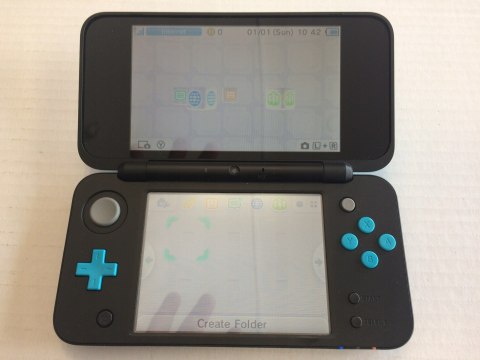 ŁADNA KONSOLA NEW NINTENDO 2DS XL NIEBIESKO-CZARNA + RYSIK + PUDEŁKO