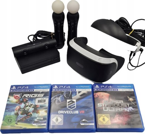 GOGLE SONY PLAYSTATION VR PS4 + KAMERA V2 + 2x MOVE + 3 GRY