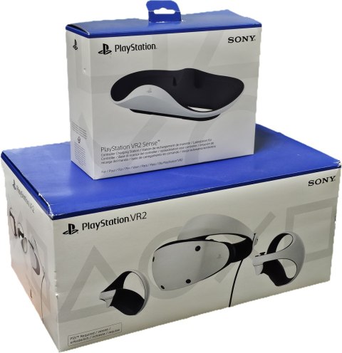 GOGLE SONY PLAYSTATION VR2 PS5 + KONTROLERY + SŁUCHAWKI + ŁADOWARKA