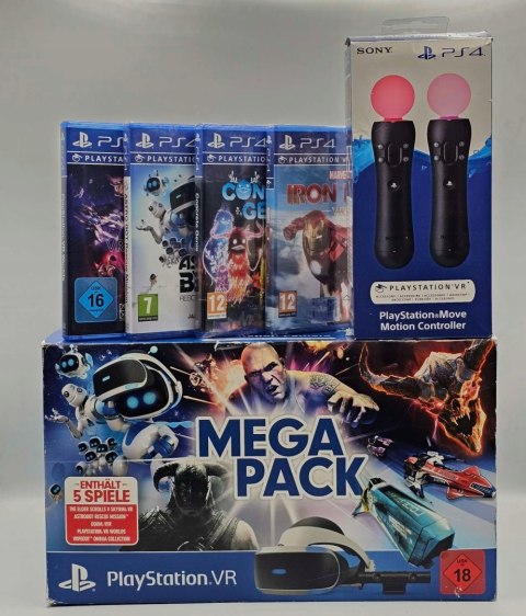 JAK NOWE GOGLE SONY PLAYSTATION VR V2 PS4 +KAMERA +2x MOVE V2 +4 NOWE GRY