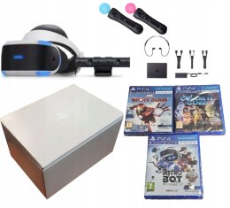 ZADBANY ZESTAW SONY PLAYSTATION VR V2 PS4/PS5 + KAMERA V2 + 2x MOVE + 3 GRY