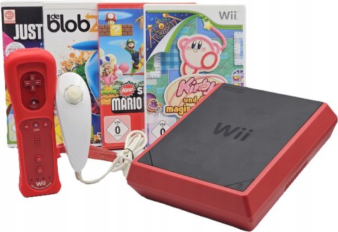 KONSOLA NINTENDO WII MINI + KONTROELRY + KIRBY'S, MARIO, BLOB, JUST DANCE