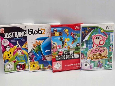 KONSOLA NINTENDO WII MINI + KONTROELRY + KIRBY'S, MARIO, BLOB, JUST DANCE