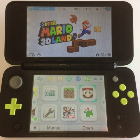 KONSOLA NEW NINTENDO 2DS XL CZARNO-ZIELONA + MK 7 + MARIO 3D + MINE +ANIMAL