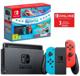 NOWA KONSOLA NINTENDO SWITCH V2 + GRA SPORTS + 3MC NSO