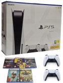 KONSOLA PLAYSTATION 5 825GB Z NAPĘDEM BLU-RAY + 2x PAD + ŁADOWARKA + 5 GIER