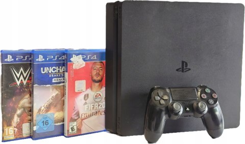 KONSOLA PS4 PLAYSTATION 4 SLIM 1TB + ORYGINALNY PAD + 3 GRY KONSOLA PS4 PLAYSTATION 4 SLIM 1TB + ORYGINALNY PAD + 3 GRY